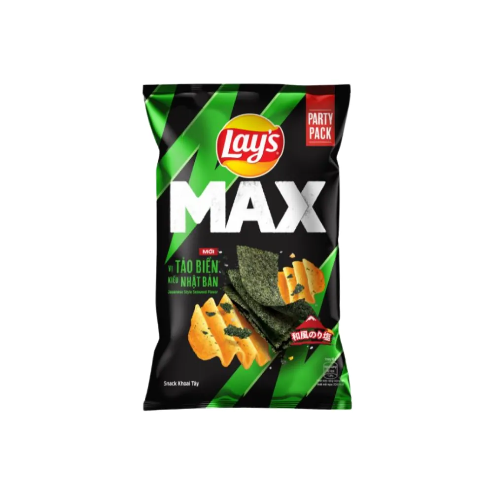 Snack khoai tây Lay's Max vị tảo biển kiểu Nhật Bản gói 42g