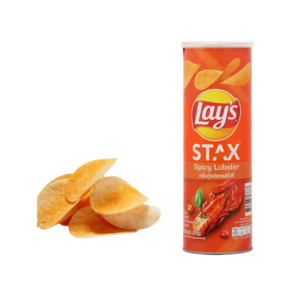 Snack khoai tây Lay's Stax vị tôm hùm nướng hộp 100g