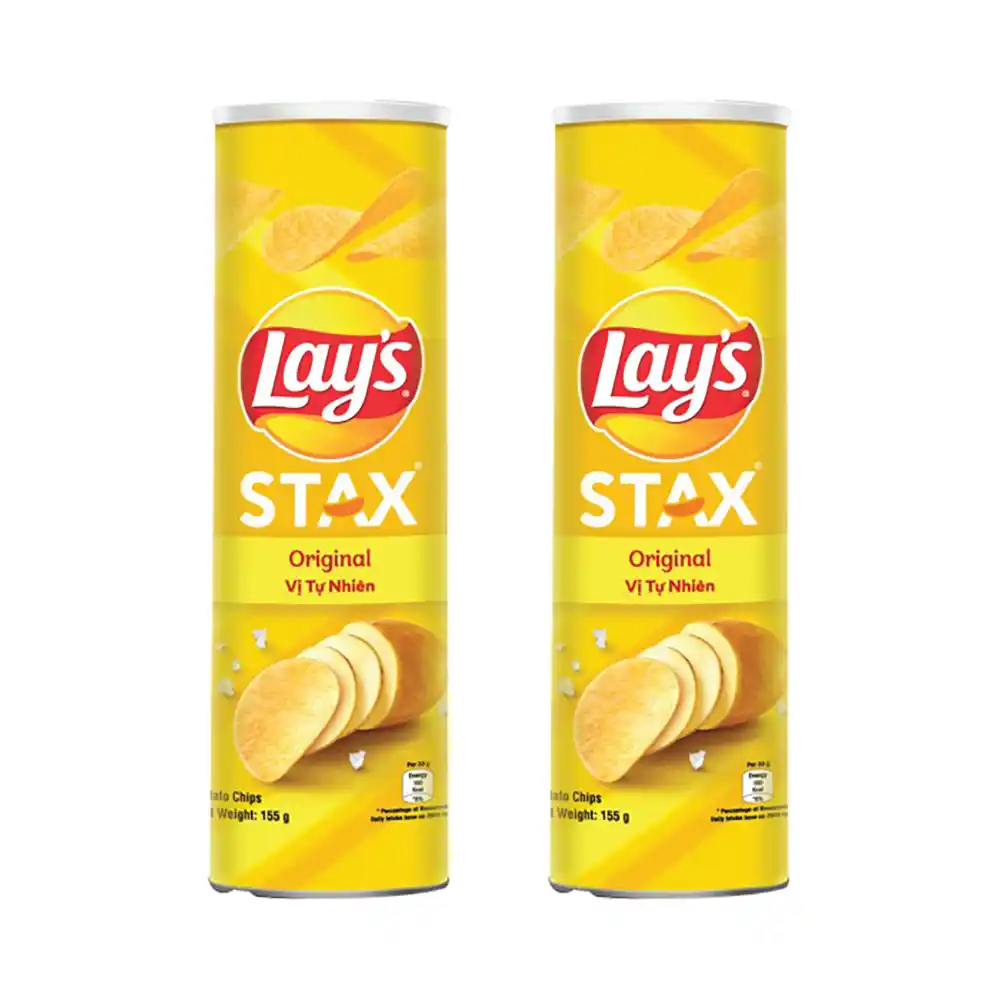 Snack khoai tây Lay's Stax vị tự nhiên hộp 150g