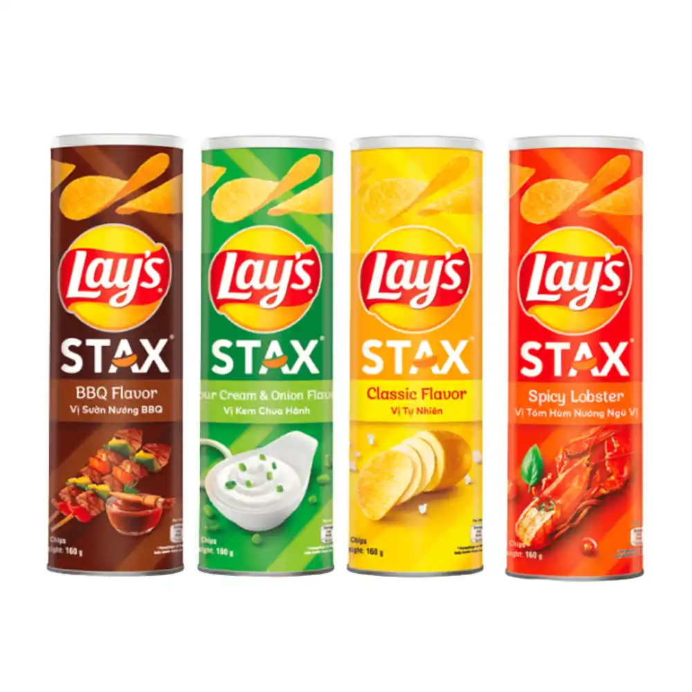 Snack khoai tây Lay's Stax vị tự nhiên hộp 150g