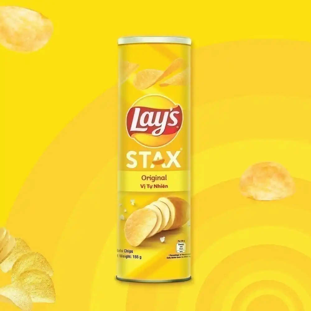 Snack khoai tây Lay's Stax vị tự nhiên hộp 150g