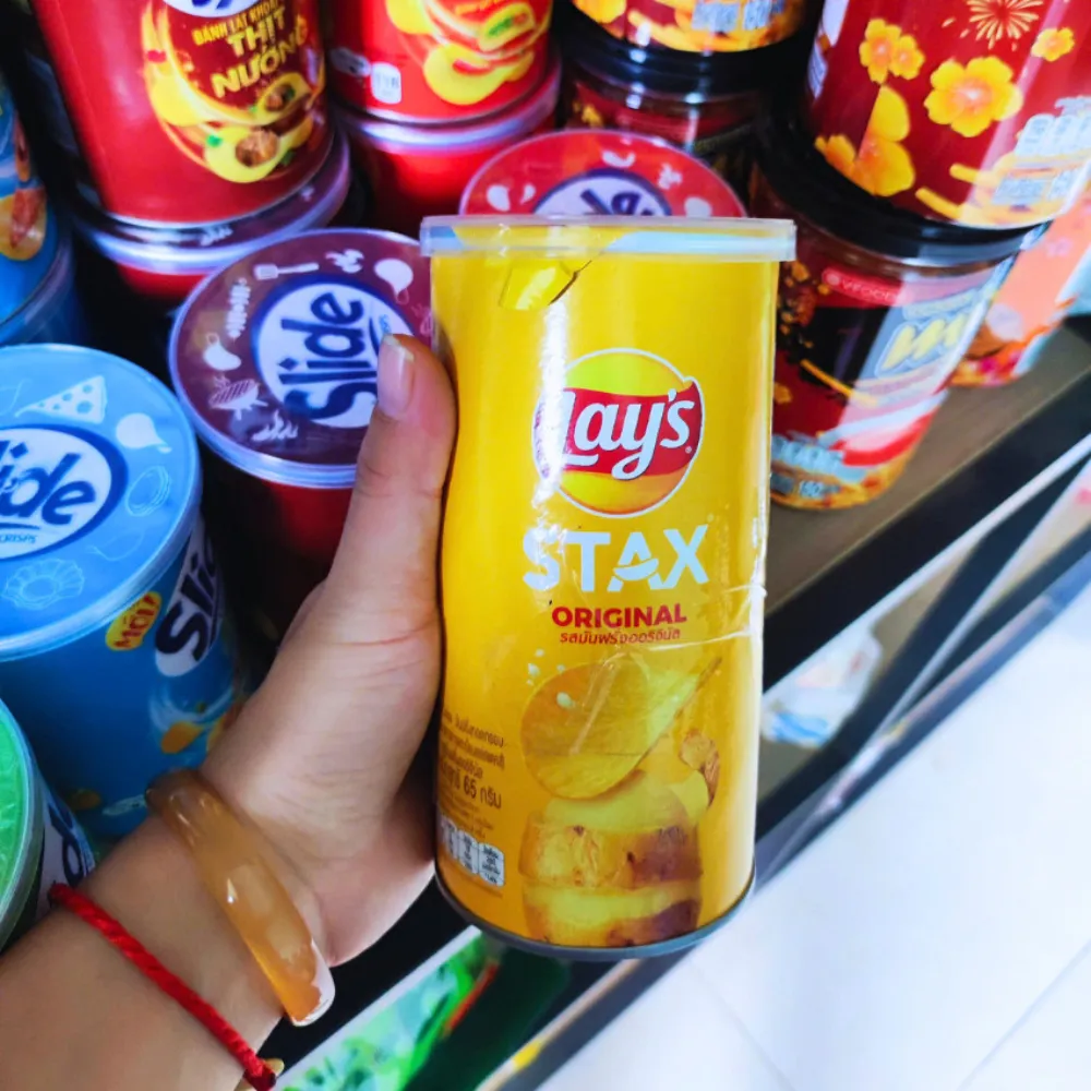 Snack khoai tây Lay's Stax vị tự nhiên hộp 65g