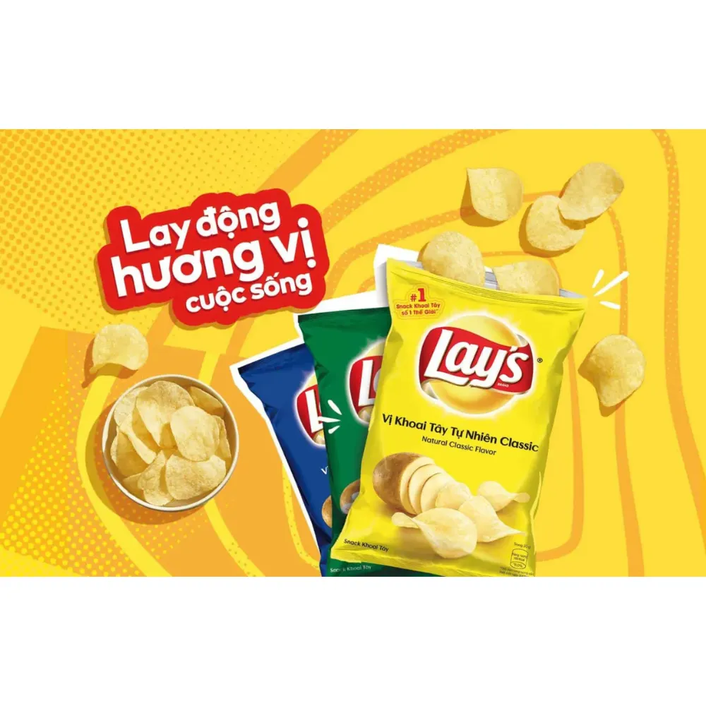 Snack khoai tây Lay's vị tự nhiên gói 90g