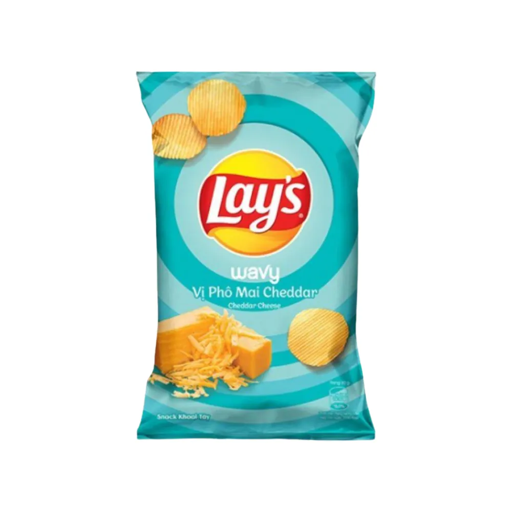 Snack khoai tây Lay's Wavy vị phô mai Cheddar gói 90g