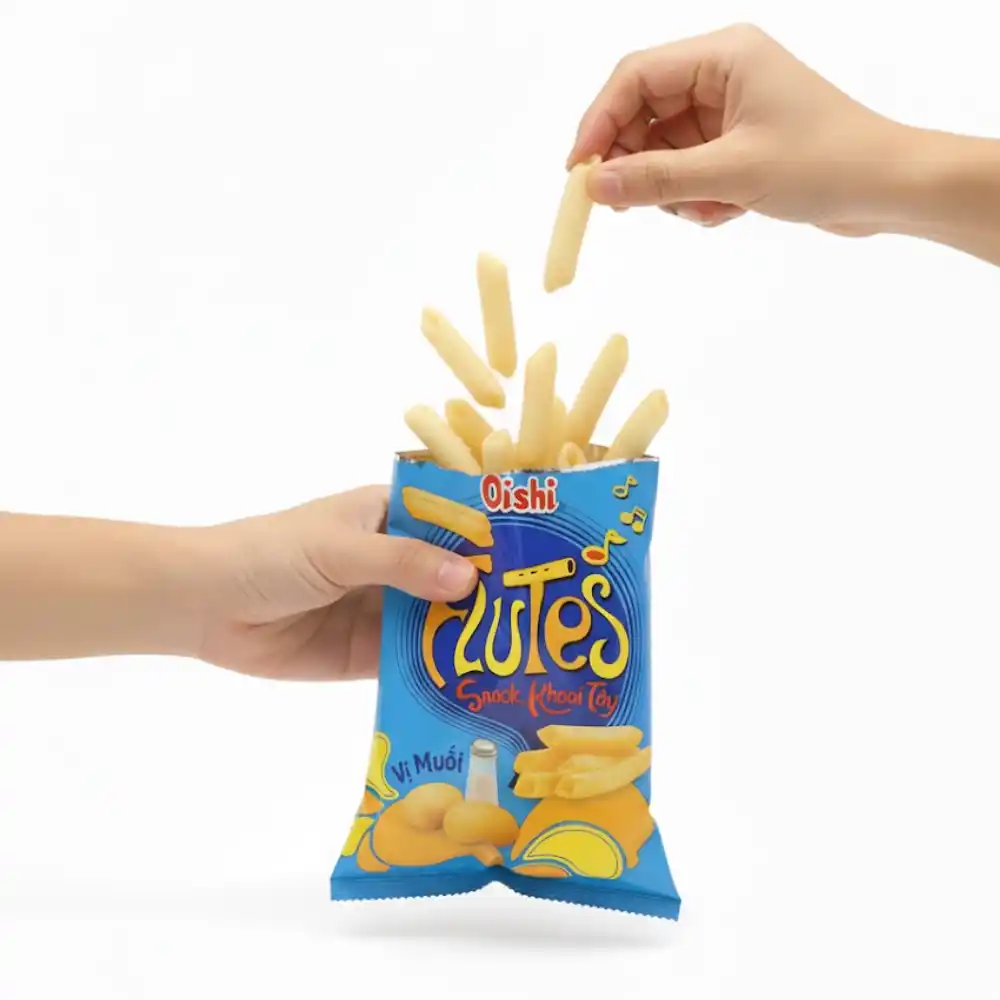 Snack khoai tây Oishi vị muối gói 34g
