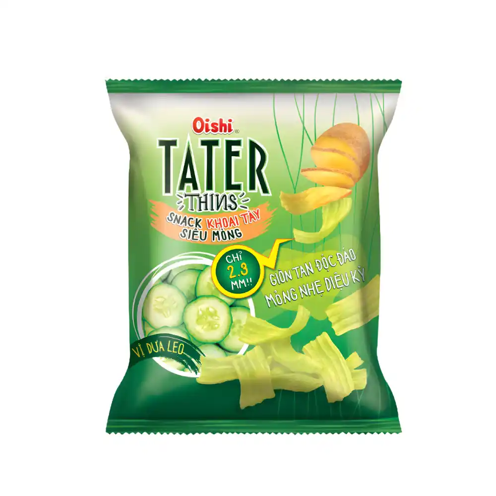 Snack khoai tây siêu mỏng Oishi vị dưa leo gói 68g