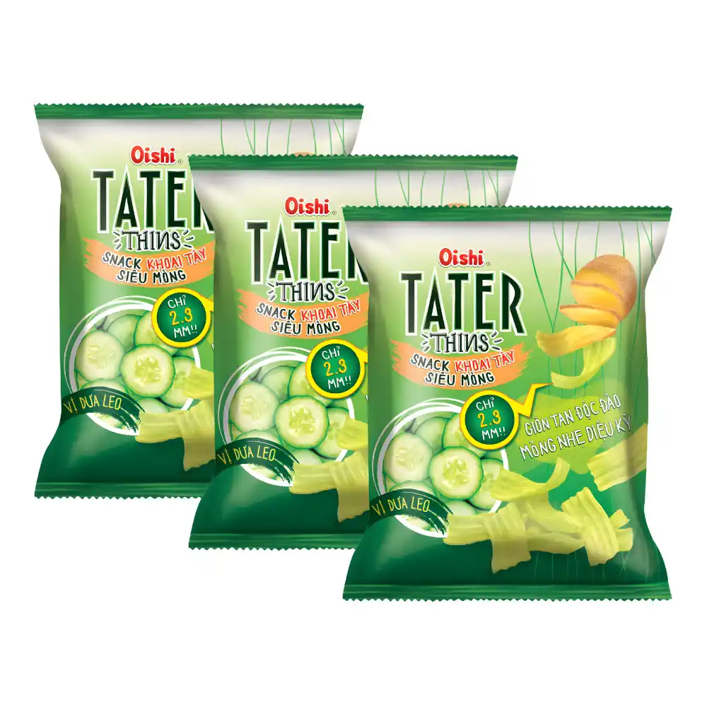 Snack khoai tây siêu mỏng Oishi vị dưa leo gói 68g