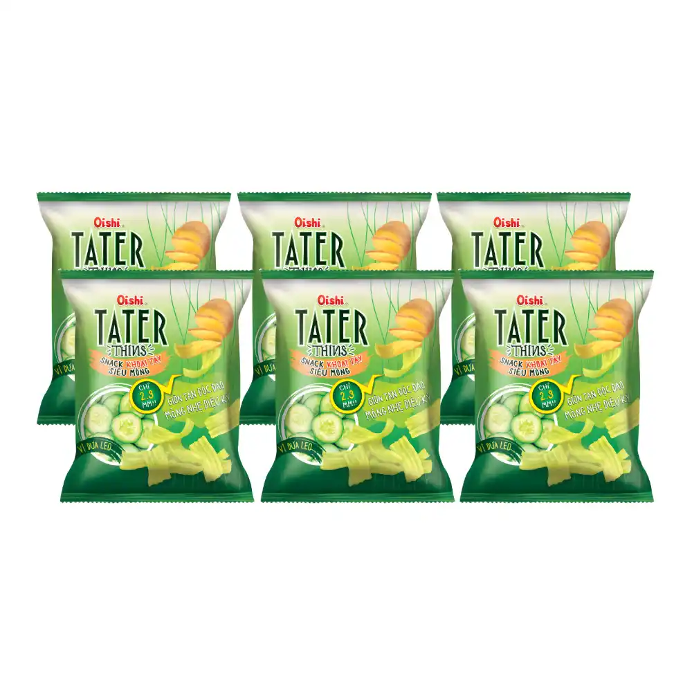 Snack khoai tây siêu mỏng Oishi vị dưa leo gói 68g