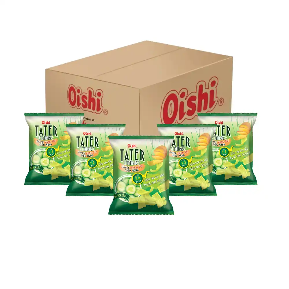 Snack khoai tây siêu mỏng Oishi vị dưa leo gói 68g