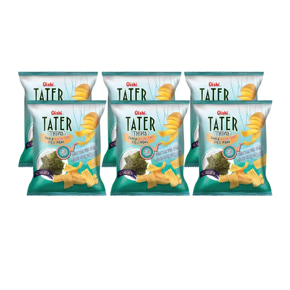 Snack khoai tây siêu mỏng Oishi vị tảo biển gói 68g