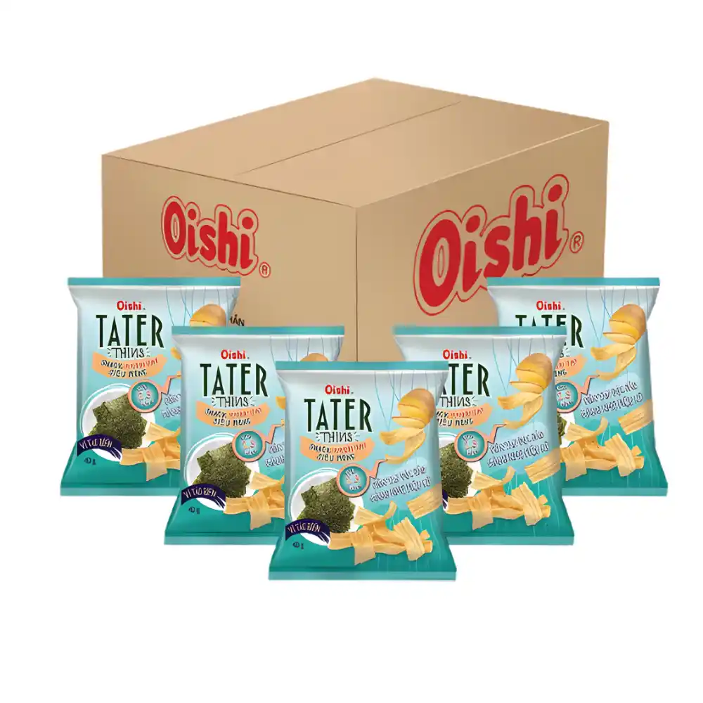 Snack khoai tây siêu mỏng Oishi vị tảo biển gói 68g