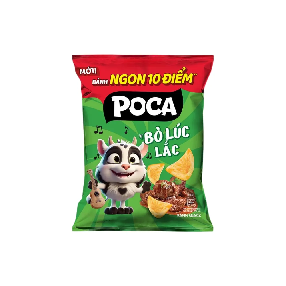 Snack Poca vị bò lúc lắc gói 30g