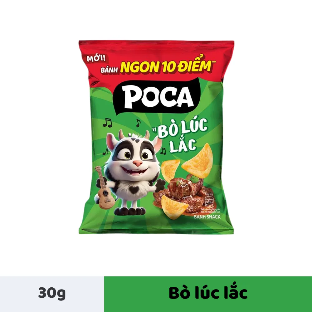 Snack Poca vị bò lúc lắc gói 30g
