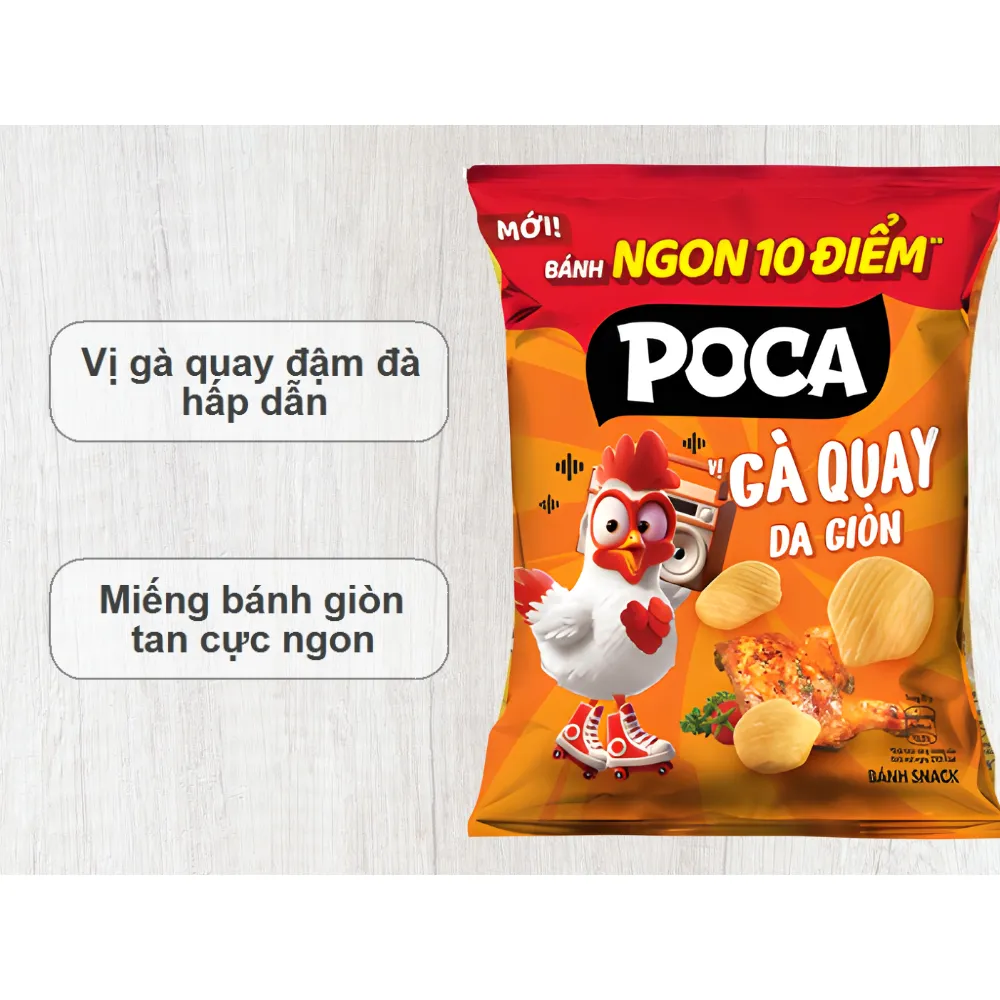 Snack Poca vị gà quay da giòn gói 30g