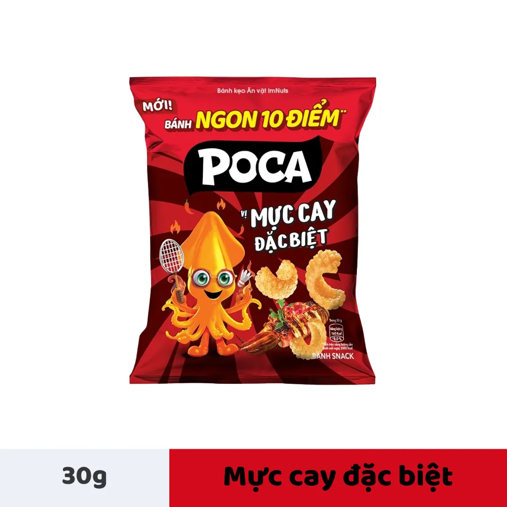 Snack Poca vị mực cay đặc biệt gói 30g