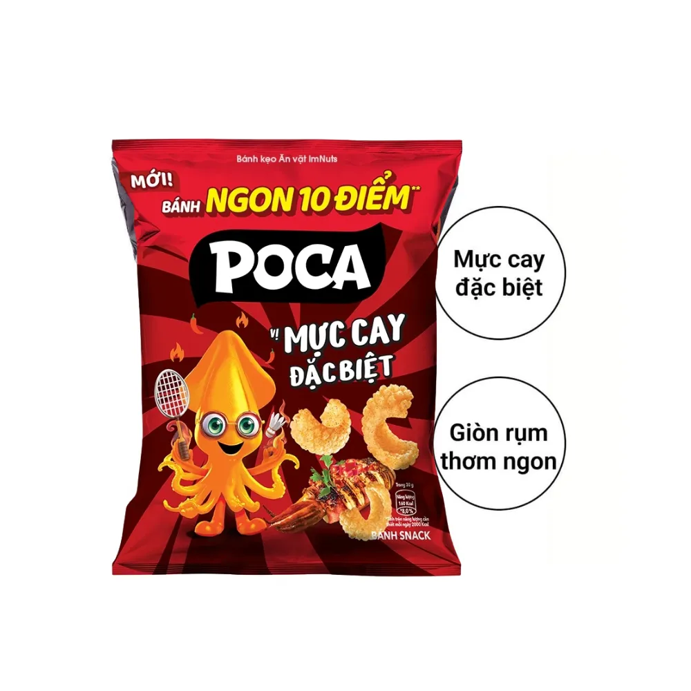 Snack Poca vị mực cay đặc biệt gói 30g