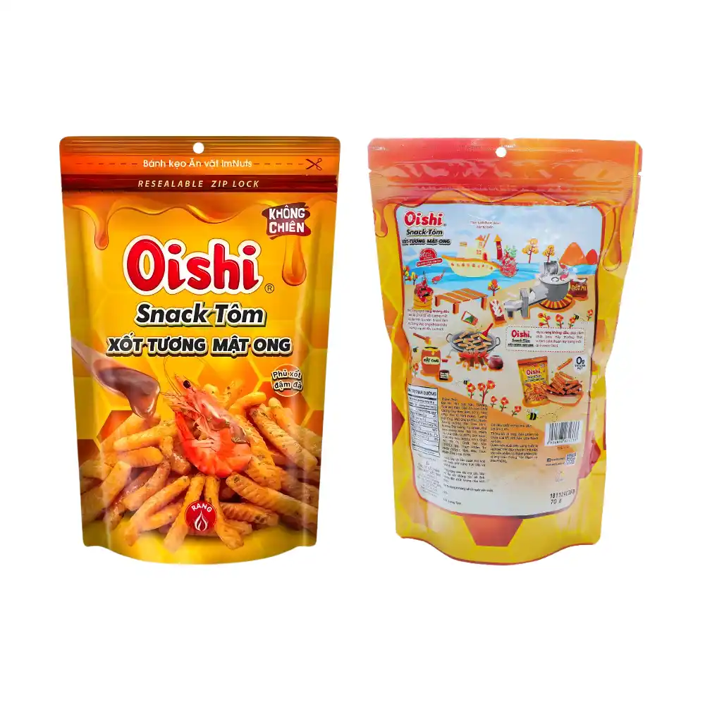 Snack tôm xốt tương mật ong Oishi gói 70g