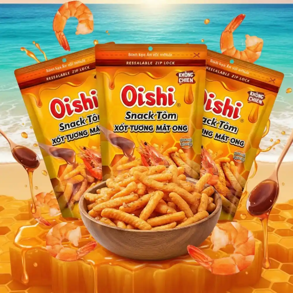 Snack tôm xốt tương mật ong Oishi gói 70g