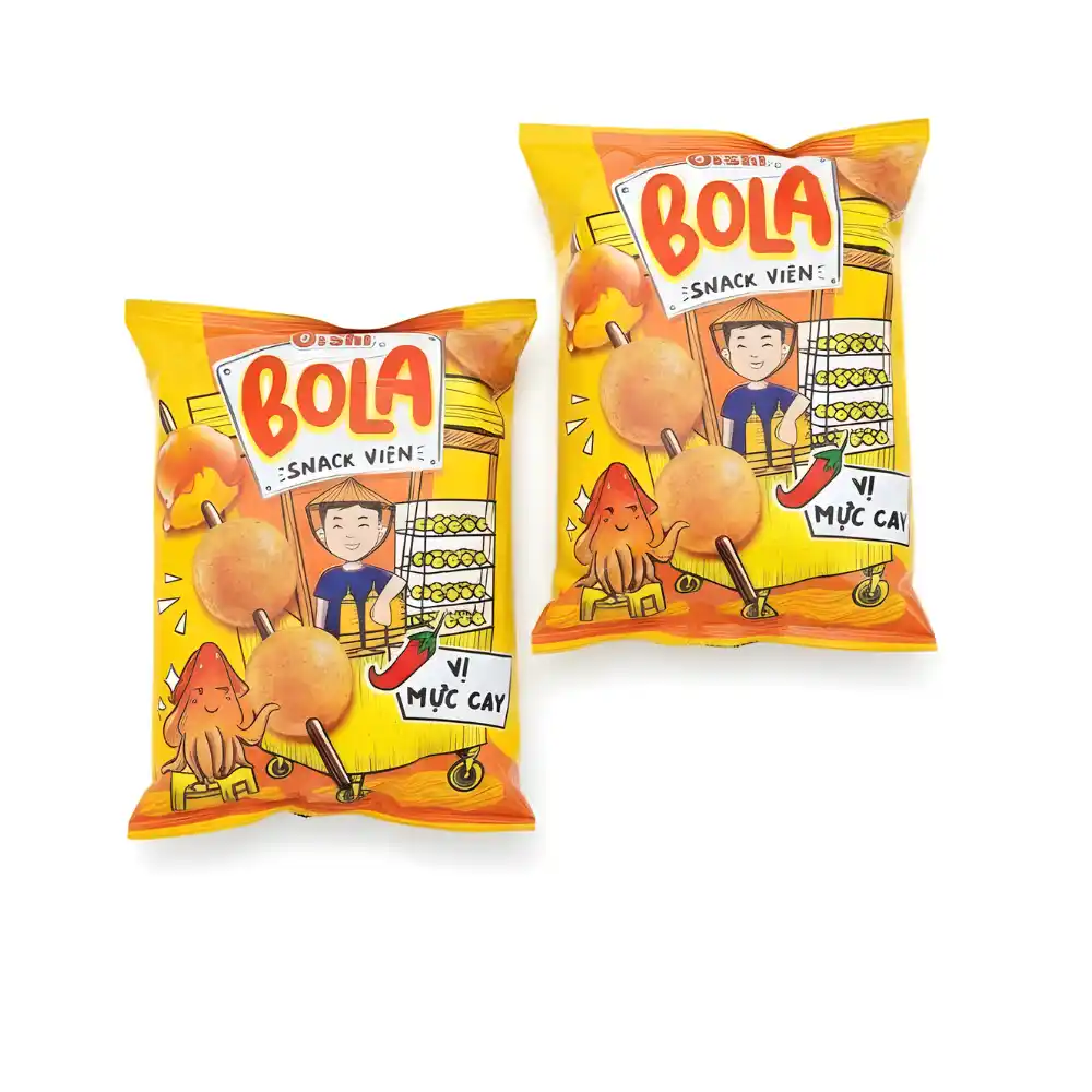 Snack viên Oishi vị mực cay gói 68g