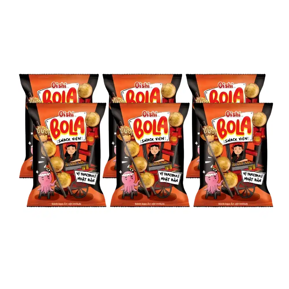 Snack viên Oishi vị Takoyaki Nhật Bản gói 68g