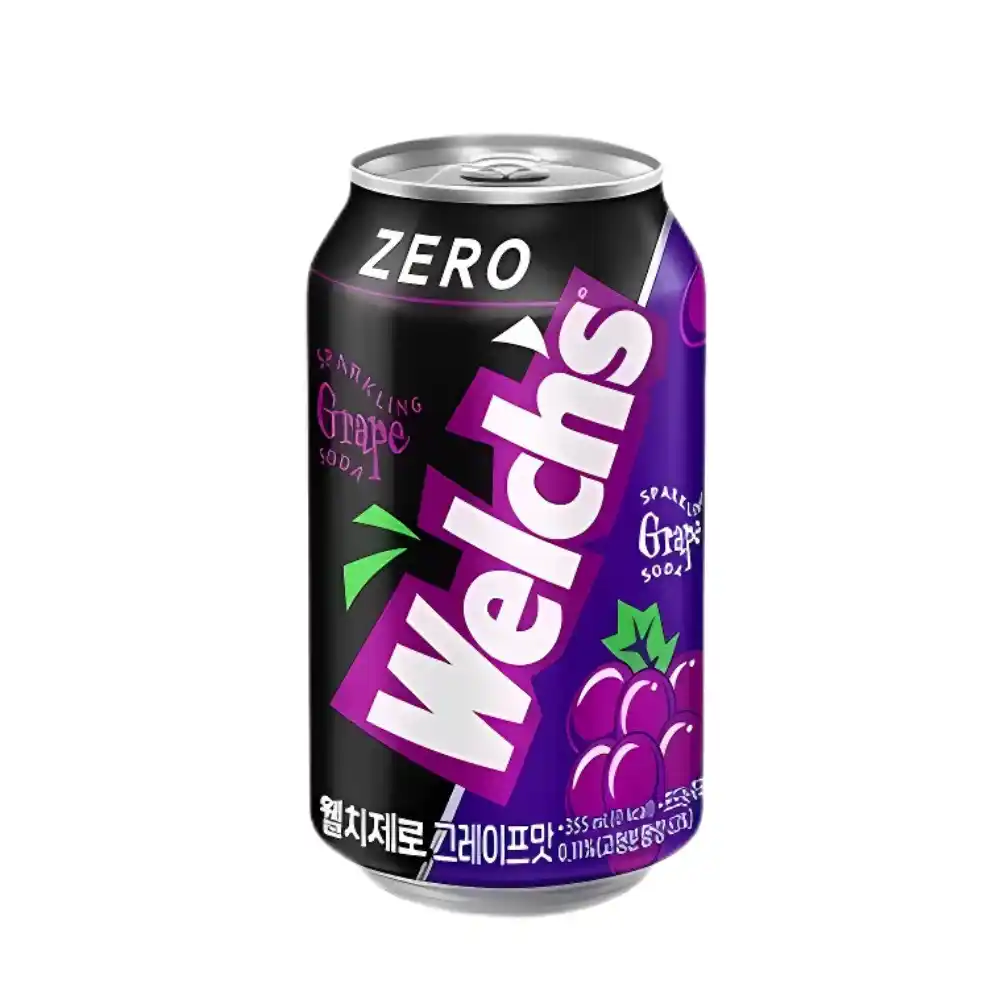 Soda zero Welch's Hàn Quốc vị cam/nho lon 355ml