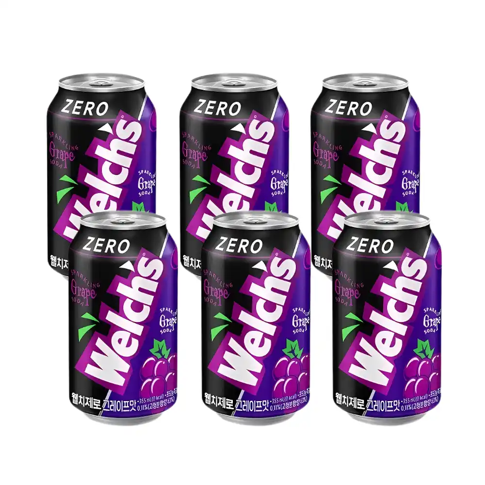 Soda zero Welch's Hàn Quốc vị cam/nho lon 355ml