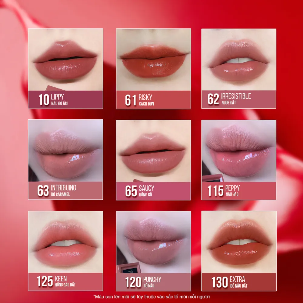 Son Bóng Maybelline 10/15/61/62/63/65/115/120/125/130/160 4.2ml