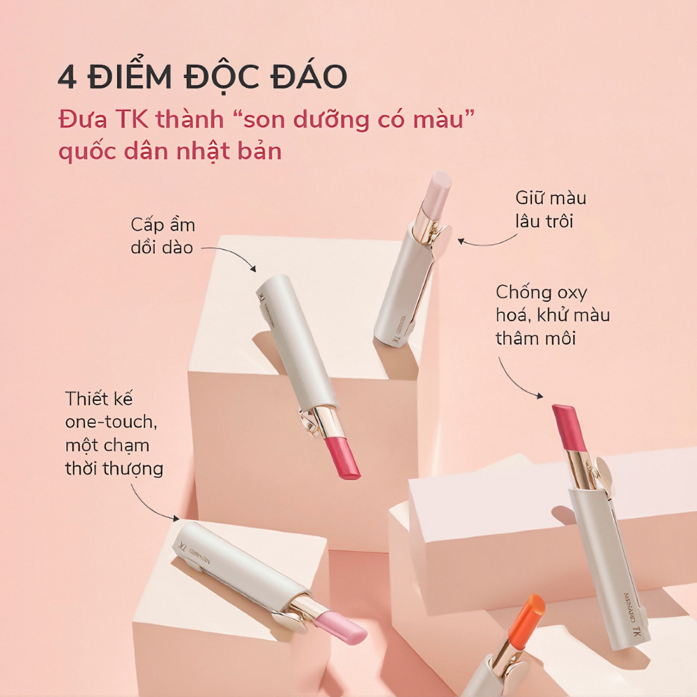 Son bóng Menard TK màu hồng mẫu đơn A130/hồng thanh tú A300/cam đào A200/đỏ quyến rũ A36 3.2g