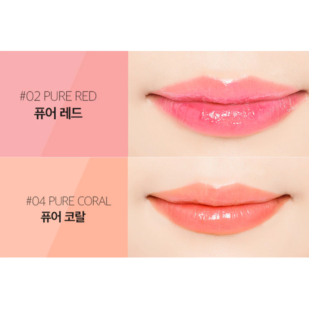 Son dưỡng B.O.M 02 Pure Red - Đỏ tự nhiên /Coral - Cam tự nhiên 4.5g