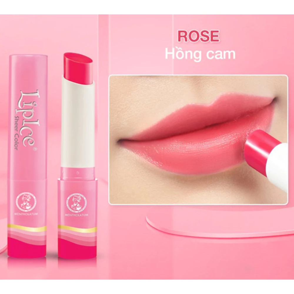 Son dưỡng LipIce hiệu chỉnh sắc môi màu Rose / Natural hương tinh khiết /Orange - Cam đào /Đỏ gạch /Hồng đất 2.4g