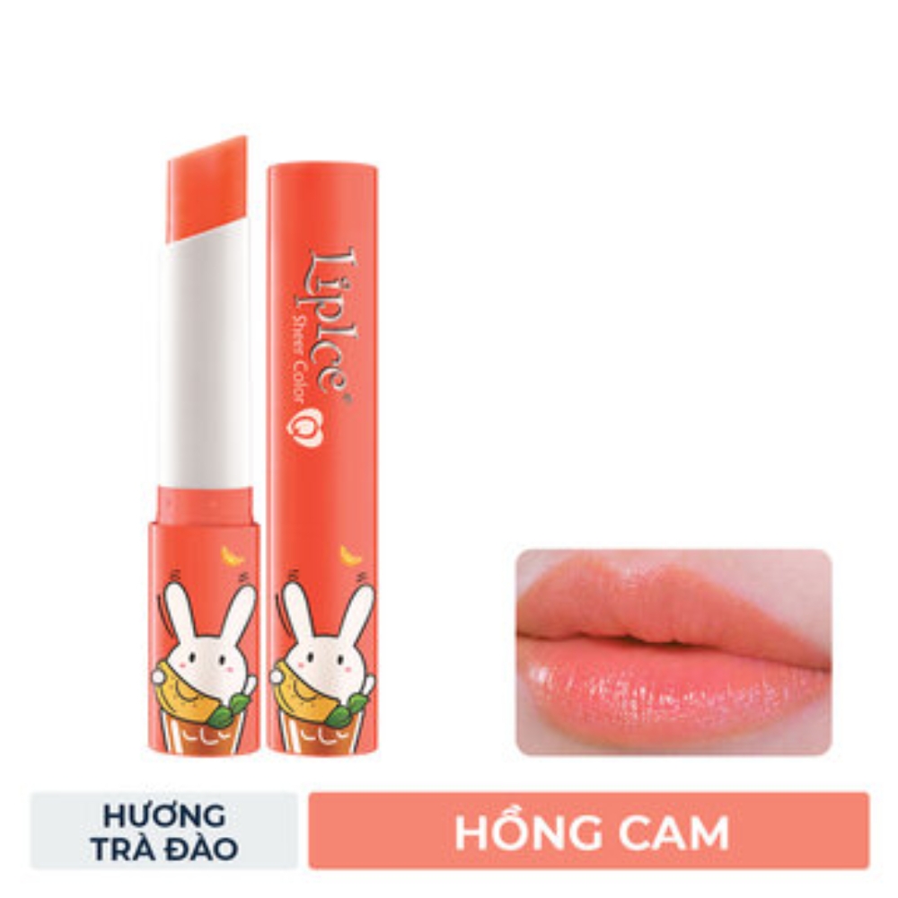 Son dưỡng LipIce thỏ bảy màu hương trà đào, hồng cam 2.4g