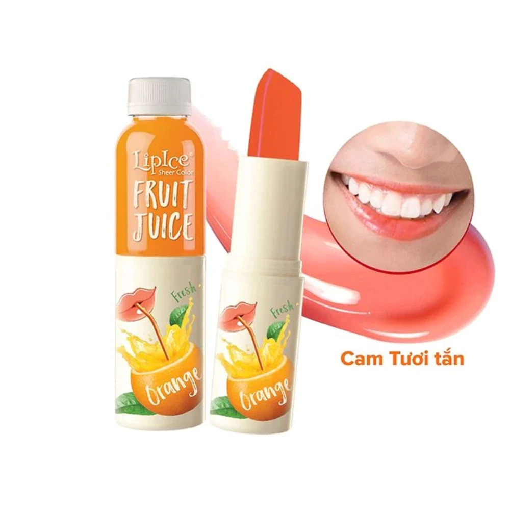 Son dưỡng Lipice trái cây Cherry - Anh đào đỏ tươi /Orange - Cam tươi tắn /Strawberry - Hồng dâu dịu ngọt 4g