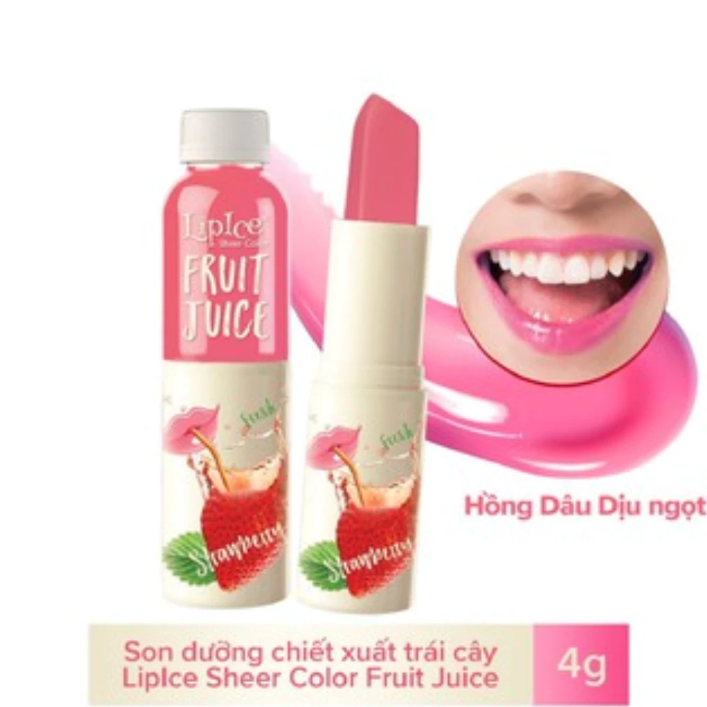 Son dưỡng Lipice trái cây Cherry - Anh đào đỏ tươi /Orange - Cam tươi tắn /Strawberry - Hồng dâu dịu ngọt 4g