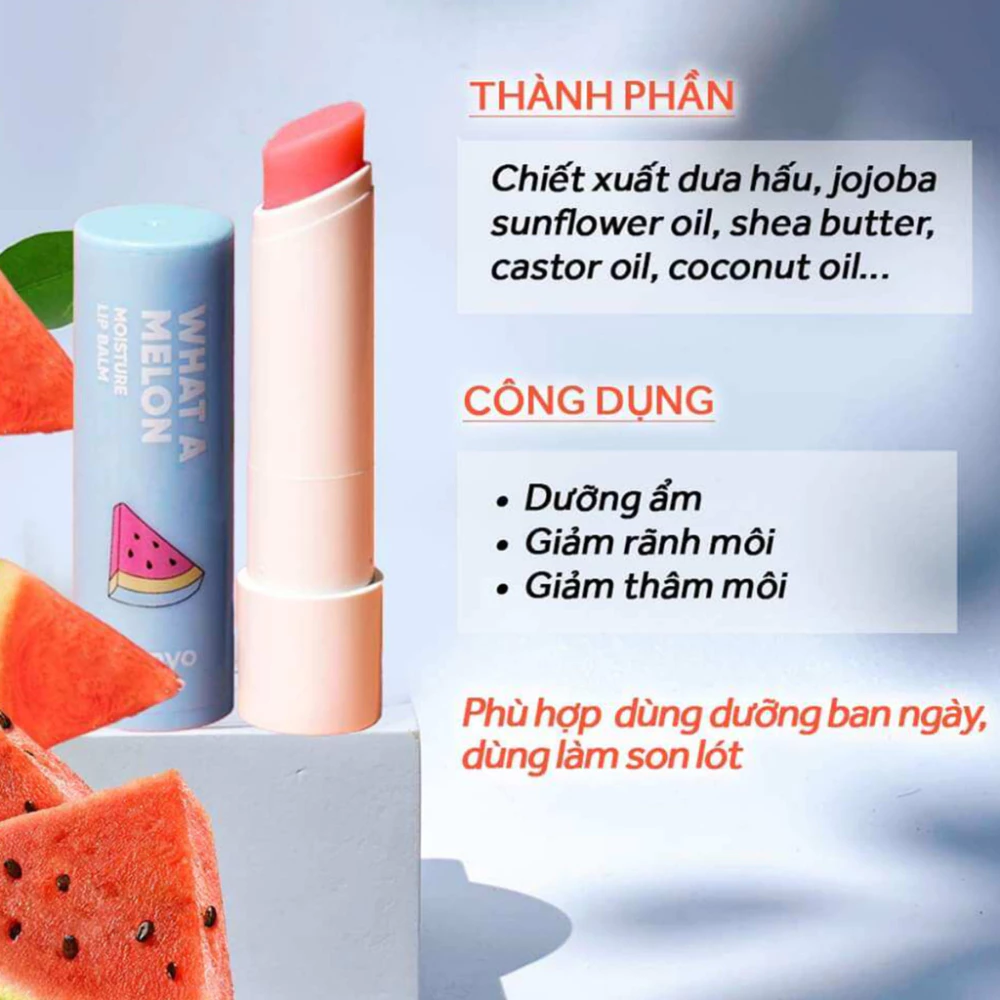 Son dưỡng Ma:nyo giàu độ ẩm từ dưa hấu và trái cây 4ml