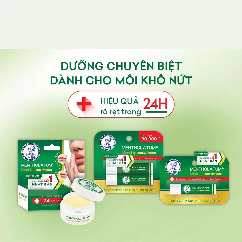 Son dưỡng Mentholatum chuyên biệt cho môi khô, nứt nẻ 4.3g