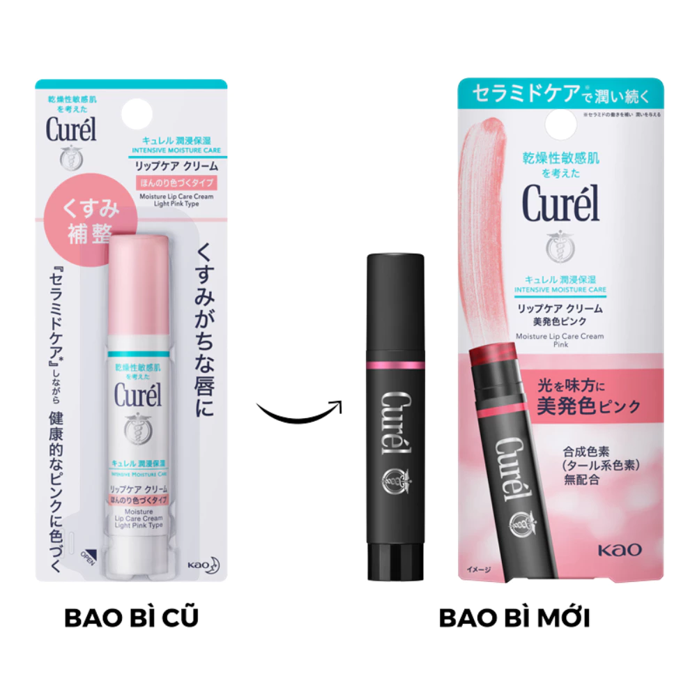 Son dưỡng môi có màu Curél cấp ẩm chuyên sâu - màu đỏ/ màu hồng 4.2g