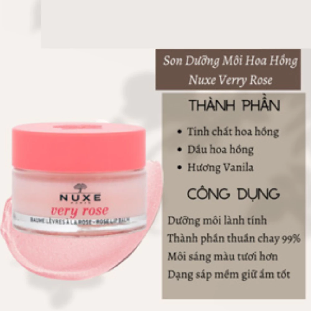 Son dưỡng môi dạng hũ Nuxe Very Rose 15g