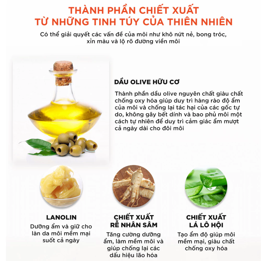 Son dưỡng môi DHC không màu hỗ trợ giảm thâm môi 1.5g