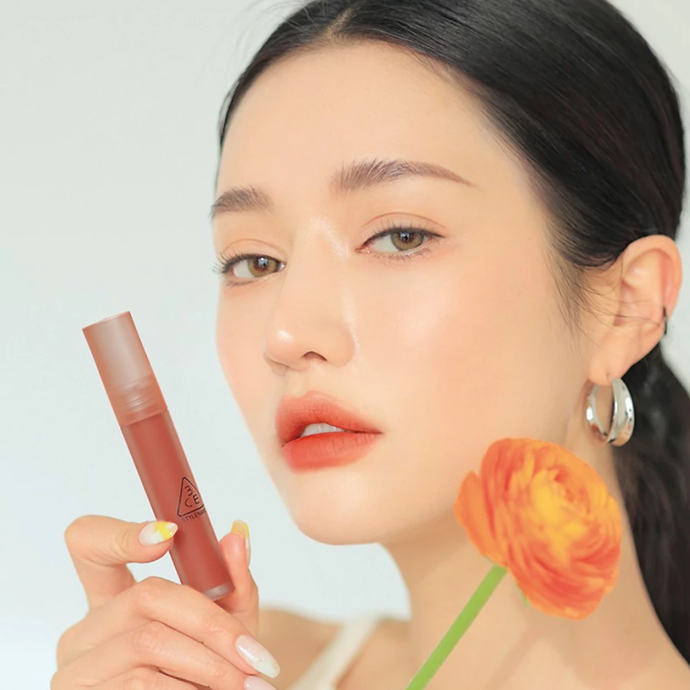 Son kem lì 3CE Casual Affair - Hoa hồng khô/Play Off - Đỏ cổ điển/Sepia - Đỏ gạch đậm/Laydown - hồng đào trầm 4.6g