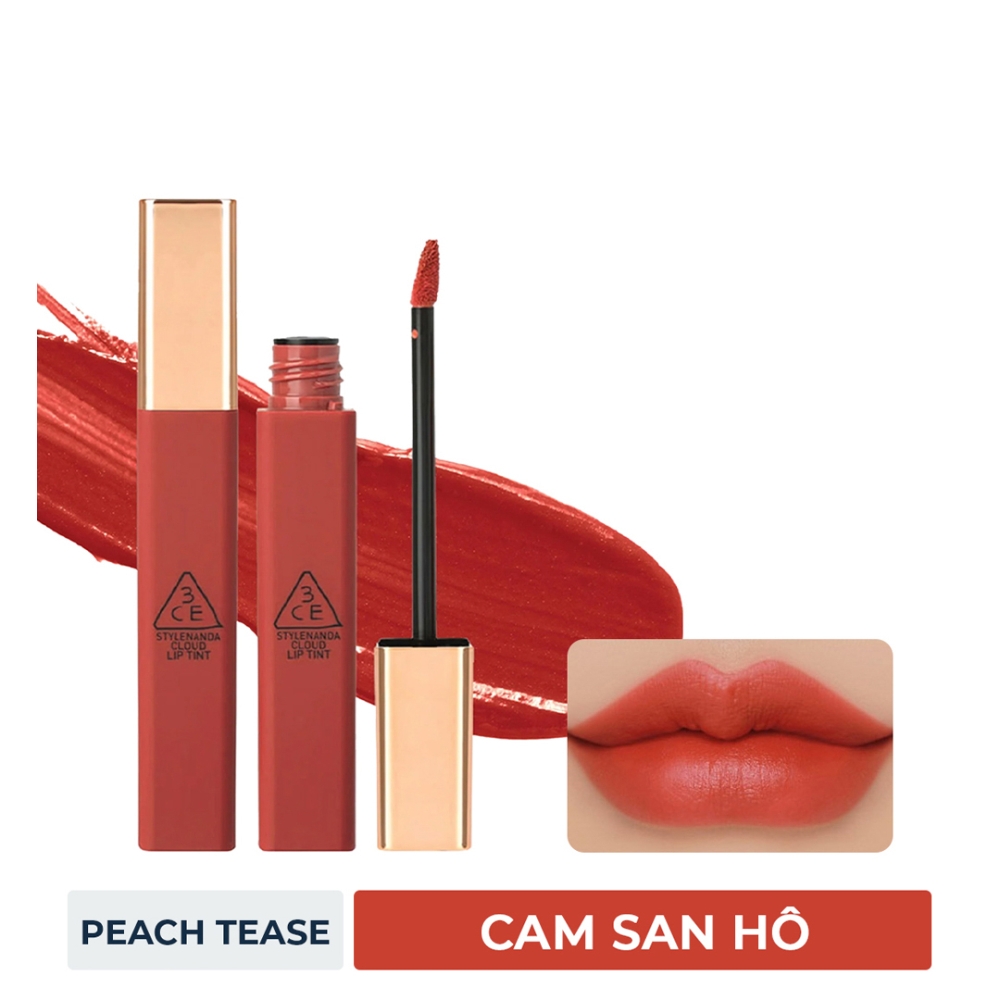 Son kem lì 3CE mịn nhẹ Peach Tease/Needful /Macaron Red/Immanence/Live A Little 4g