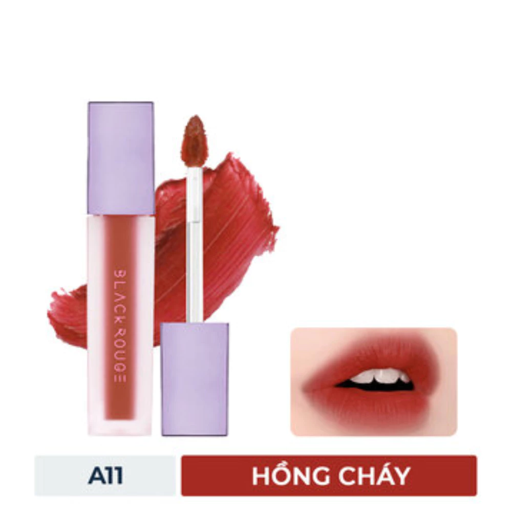 Son kem lì Black Rouge A10 Red berry - đỏ berry /A11 Tanned camellia hồng cháy /A12 Dashed brown nâu gạch 4.5g