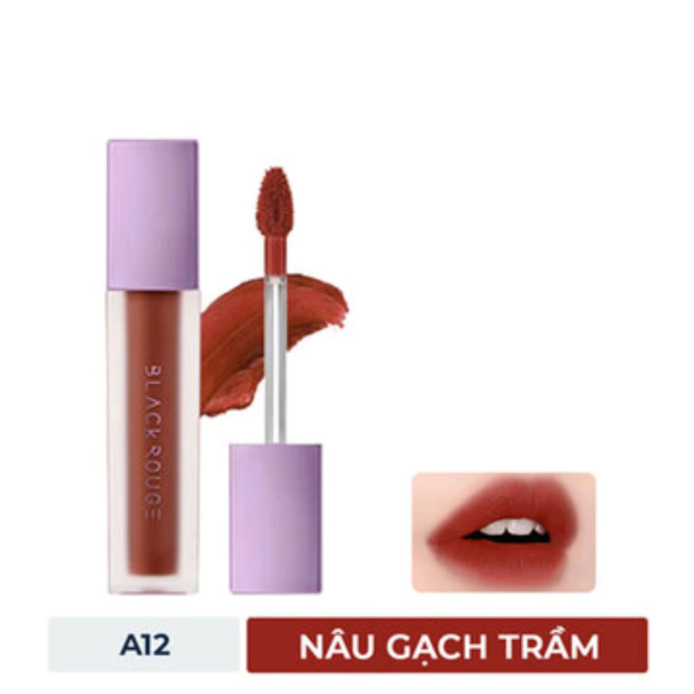 Son kem lì Black Rouge A10 Red berry - đỏ berry /A11 Tanned camellia hồng cháy /A12 Dashed brown nâu gạch 4.5g