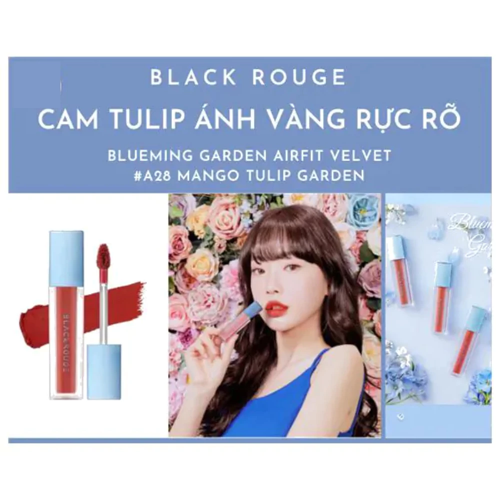Son kem lì Black Rouge A28 Mango Tulip - Cam tulip /A31 Dry Daisy - Đỏ nâu trầm 4.5g
