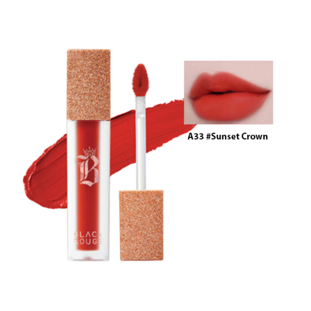 Son kem lì Black Rouge A33 Sunset Crown - Đỏ cam 4.5g