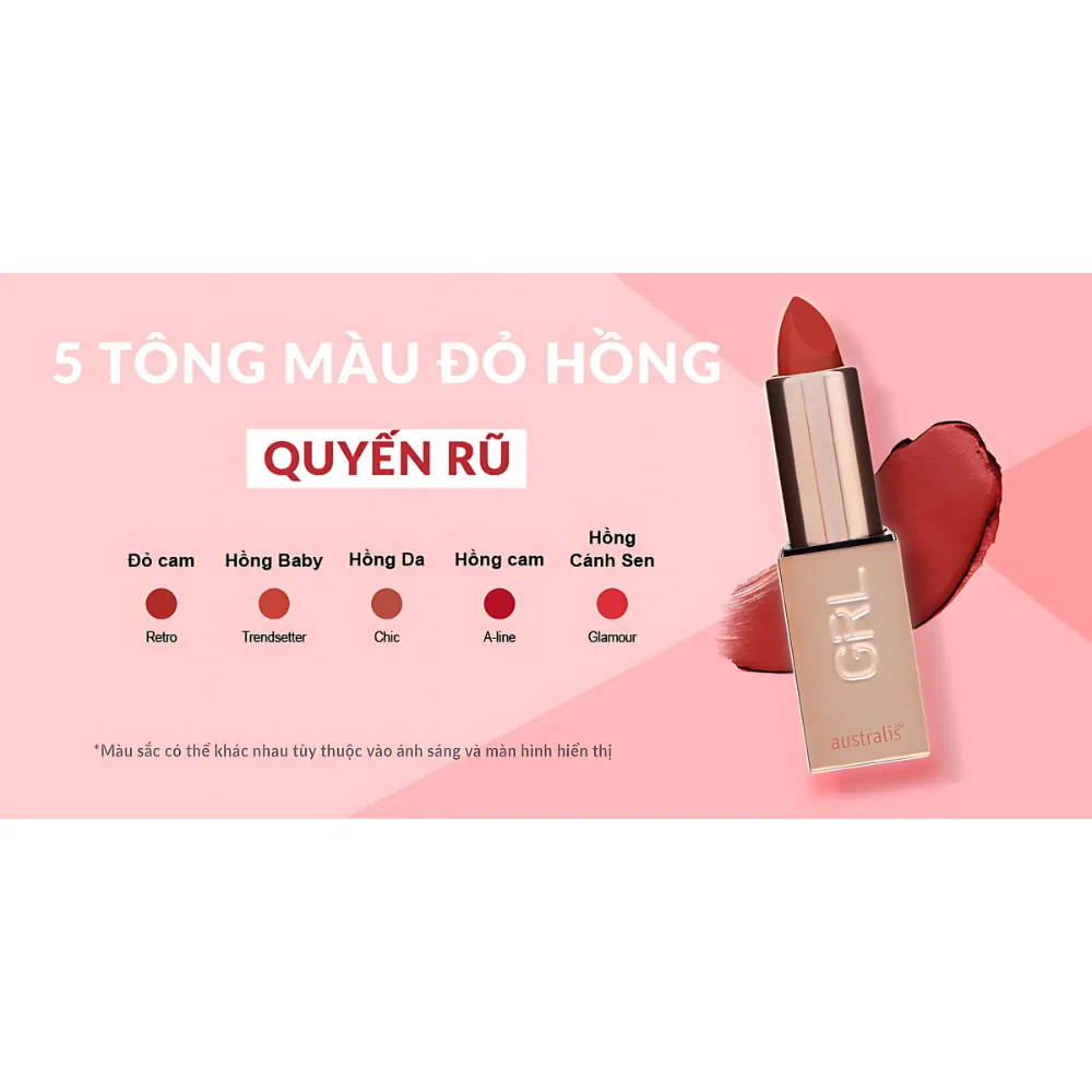 Son lì mềm mịn Australis Girl Boss 3.2g