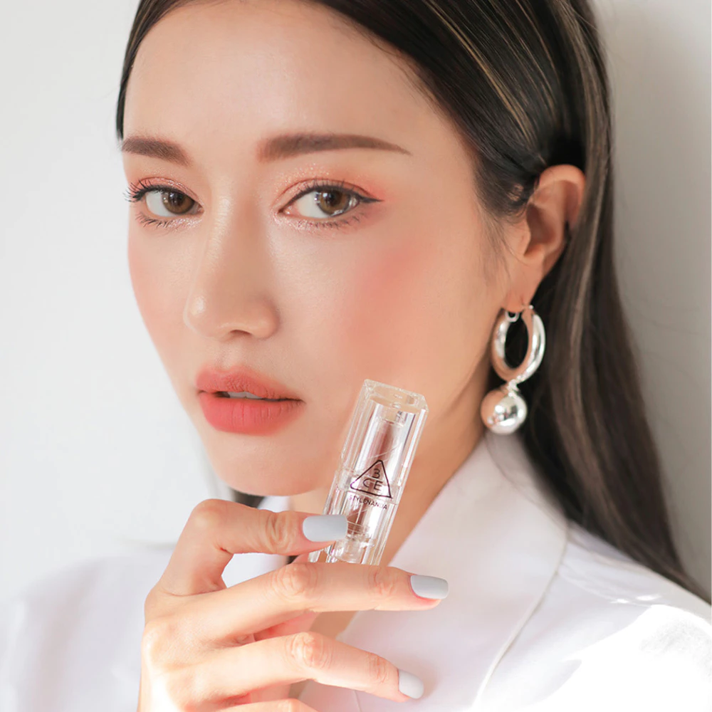 Son thỏi lì 3CE vỏ trong suốt cam đỏ/đỏ mận/đỏ San Hô/đỏ tươi 3.5g