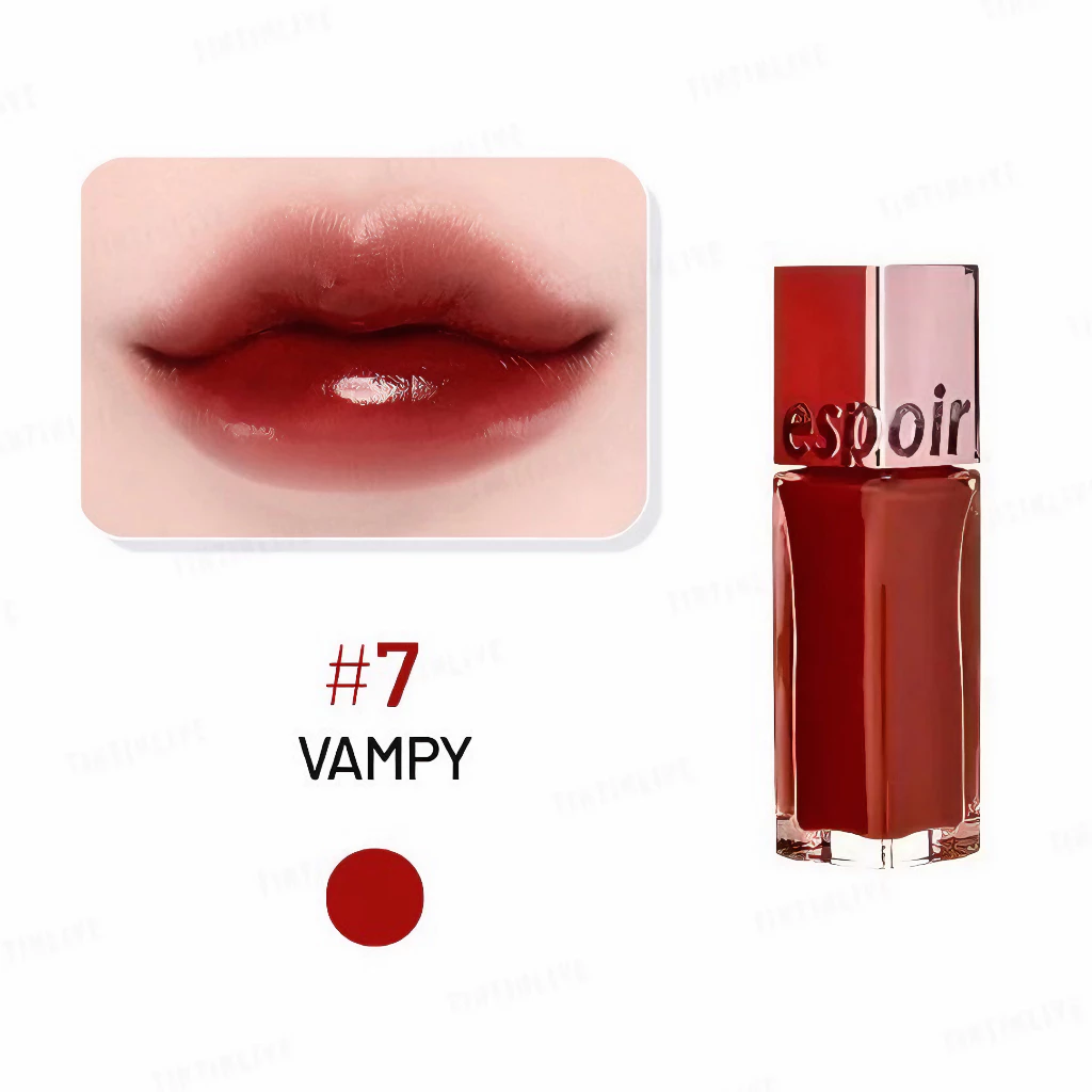 Son tint Espoir bóng lì 6 Nutty - Màu nâu đỏ đất/7 Vampy - Màu đỏ rượu 8.5g