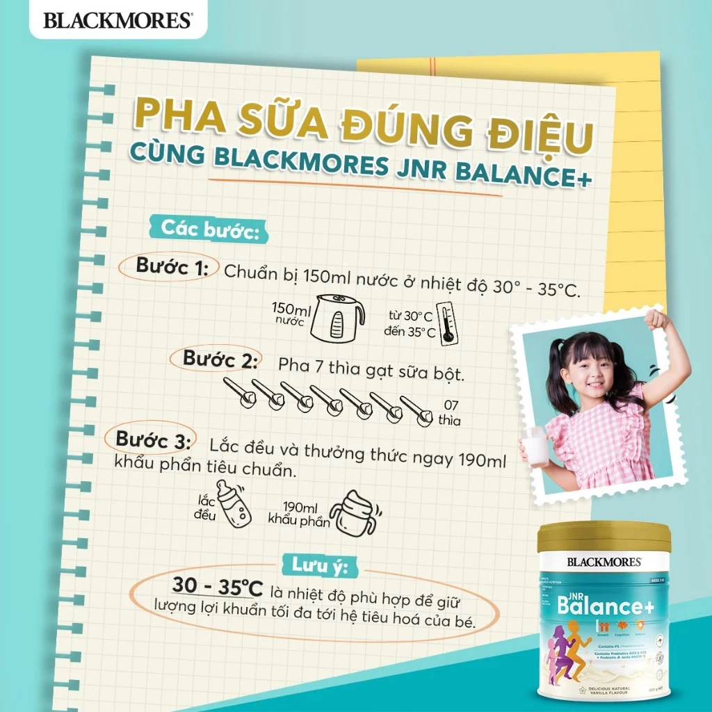 Sữa Blackmores JNR Balance + 850g cho bé từ 1-10 tuổi