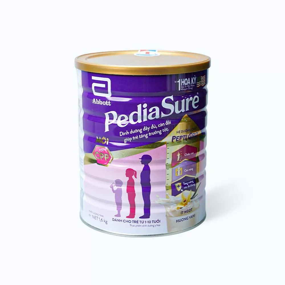 Sữa bột Abbott PediaSure BA hương vani 1.6kg cho bé từ 1 - 10 tuổi