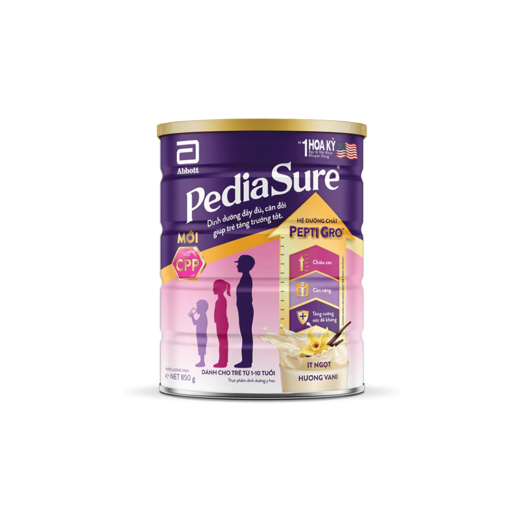 Sữa bột Abbott PediaSure BA hương vani 850g cho bé từ 1 - 10 tuổi
